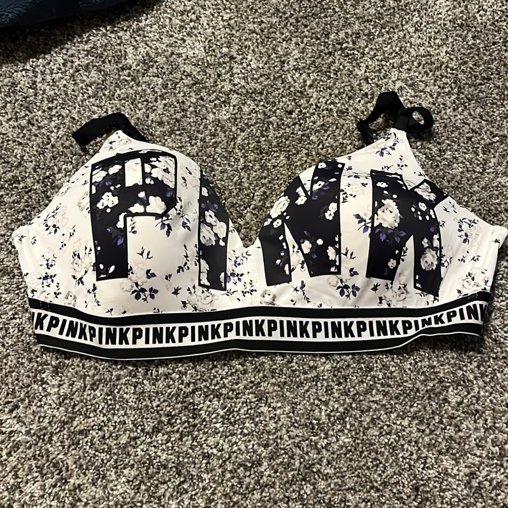 White bra with flowers
